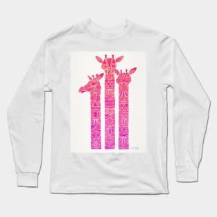 Giraffes Pink Ombre Long Sleeve T-Shirt